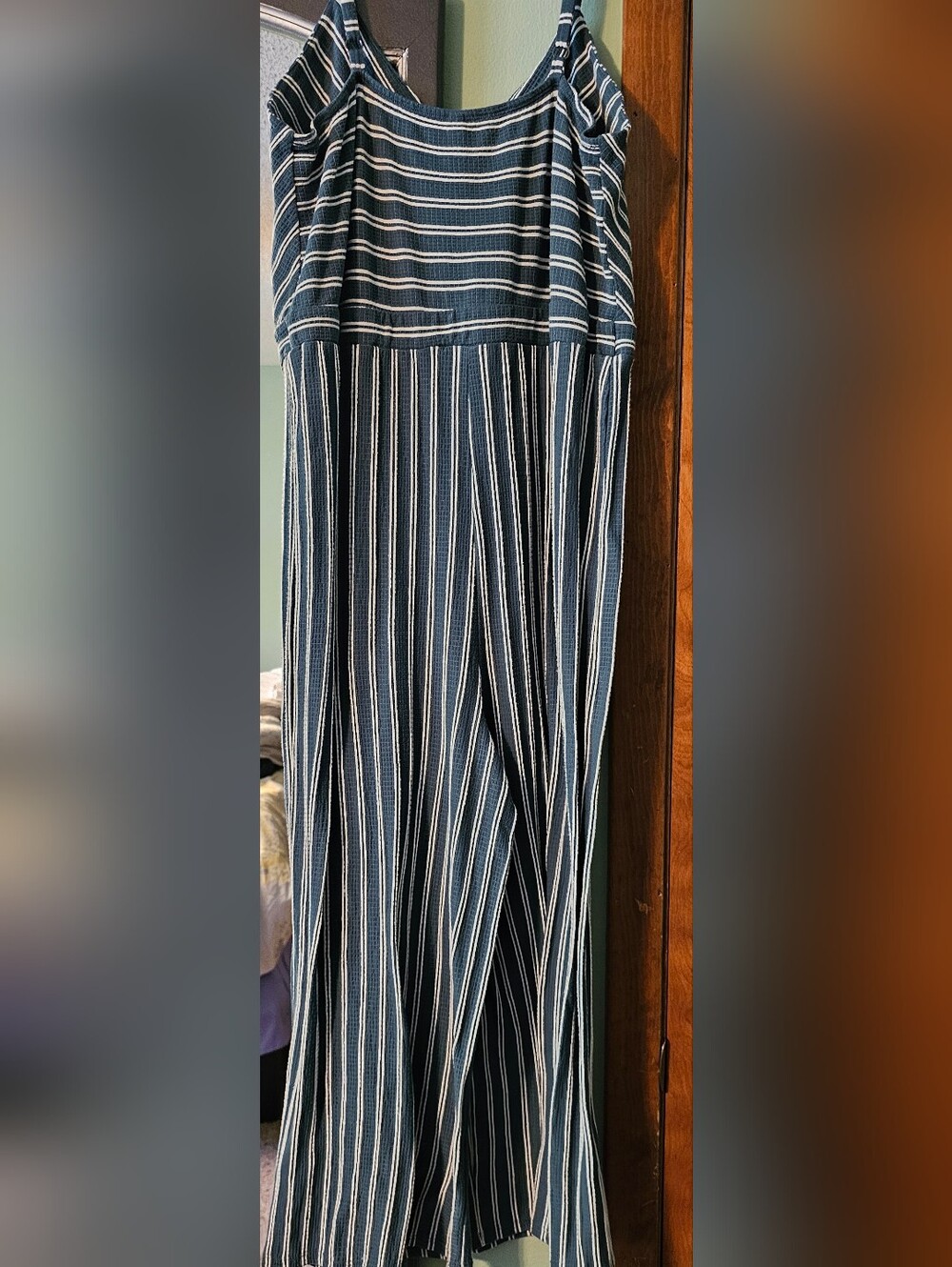 Striped Jumper in Teal and White